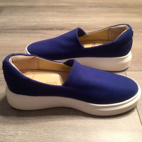 Sam Edelman Nerah Platform Slip-On Sneaker Sz 8.5 Royal Blue - Picture 2 of 16